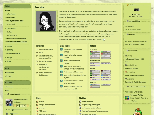 aboutme/overview screenshot
