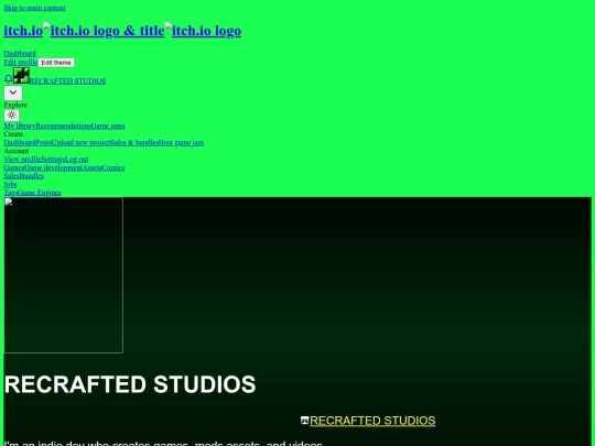 RECRAFTED STUDIOS - itch.io screenshot