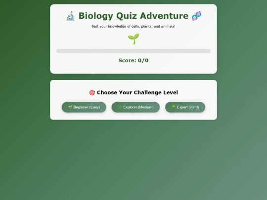 Biology questions screenshot