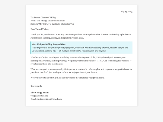 letter screenshot
