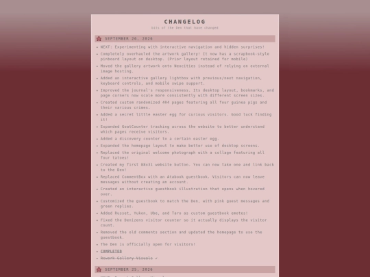 changelog screenshot