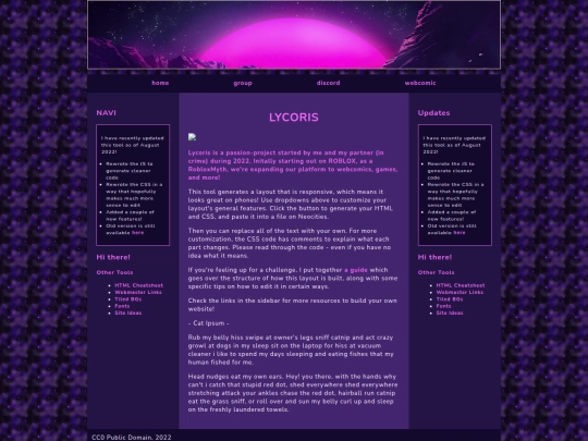 websites/lycoris.html/lycoris screenshot