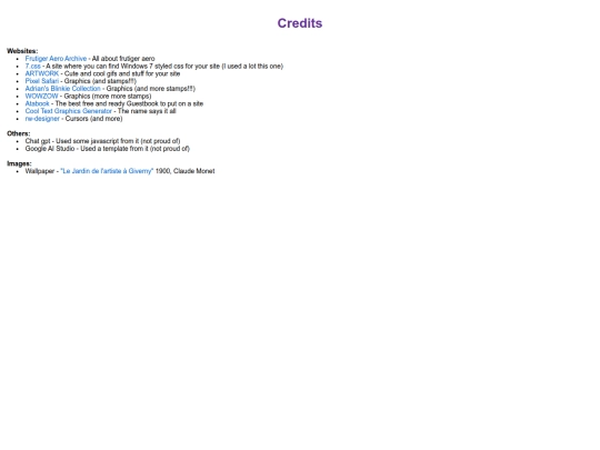 pages/credits screenshot