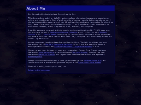 aboutMe screenshot