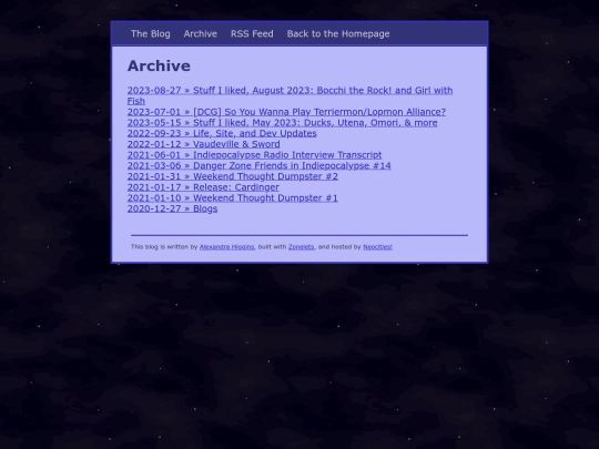 blog/archive screenshot