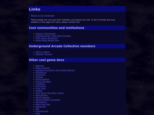 links screenshot