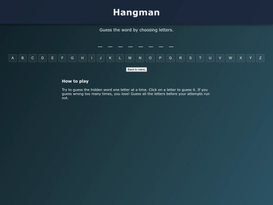games/hangman screenshot