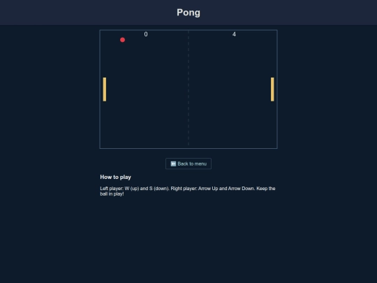 games/pong screenshot