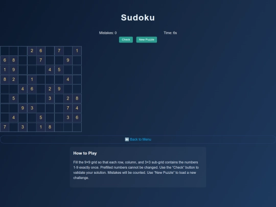 sudoku screenshot