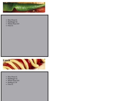 Restaurant Menu screenshot