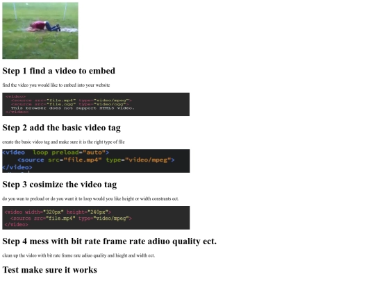 Video Embedding Tutorial Assignment screenshot