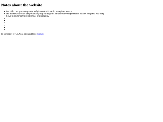 notesaboutsite screenshot