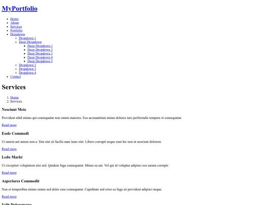 services screenshot