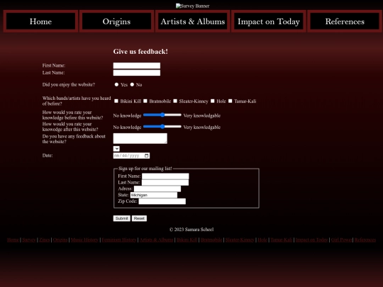 Survey screenshot