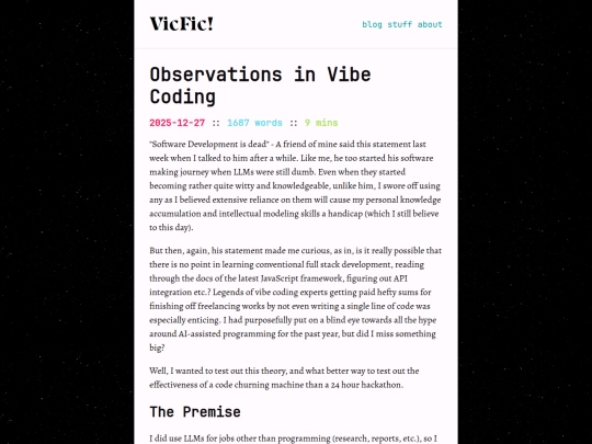 blog/observationsinvibecoding screenshot