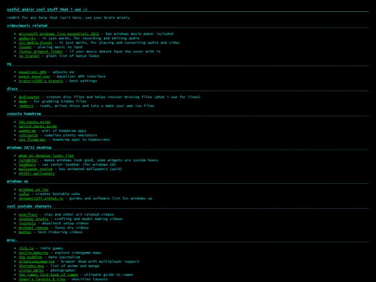 links screenshot