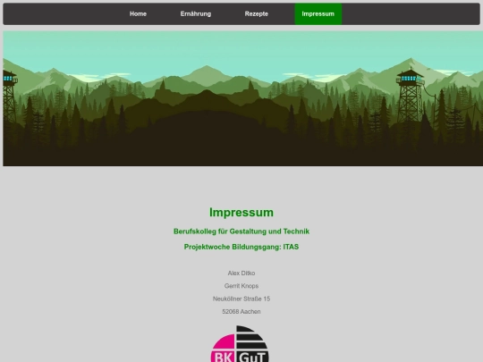 Impressum screenshot