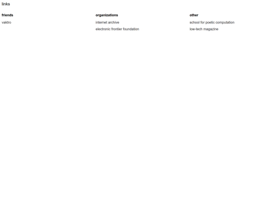 links screenshot