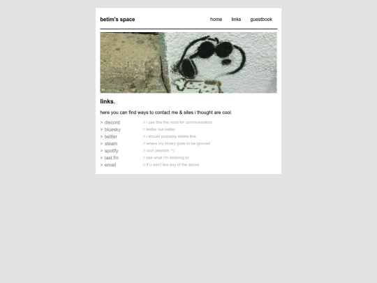 links screenshot