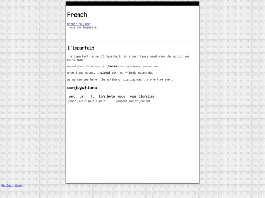 lessons/francais/tenses/imperfect screenshot