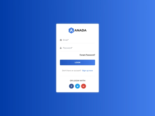 login screenshot