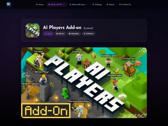 minecraft-pe/addons/ai-players-add-on screenshot