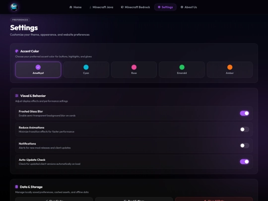 settings screenshot