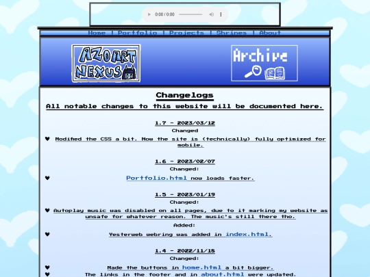 htmllogs/changelog screenshot