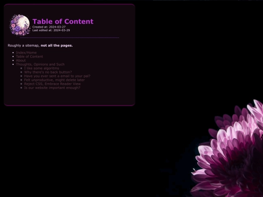 tableofcontent screenshot