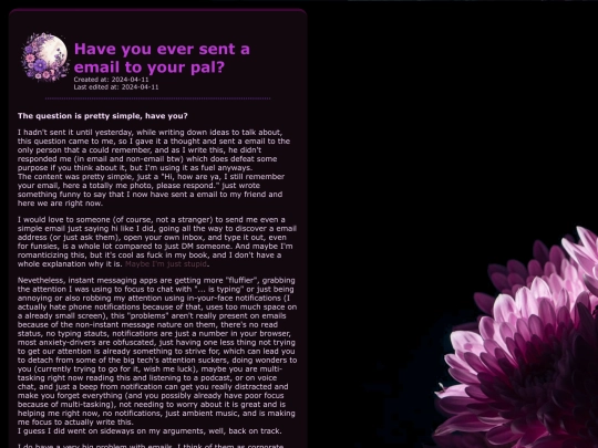 thoughts/emails screenshot