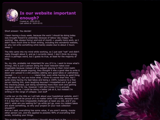 thoughts/website screenshot