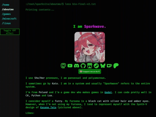 aboutme screenshot