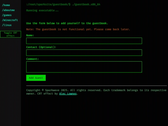 guestbook screenshot