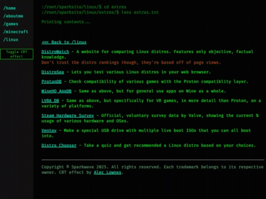 linux-extras screenshot