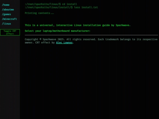linux-install screenshot