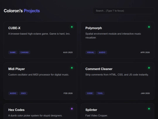 index screenshot