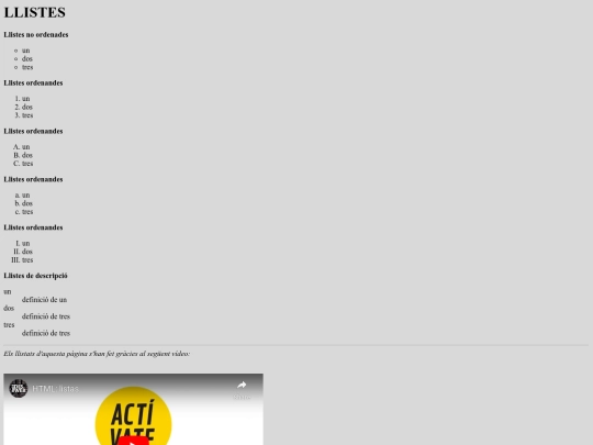 llistats screenshot