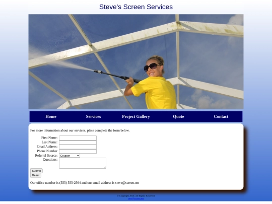 Fundamentals of Web Dev. Assignments/ch_8_labs/stevecontact08 screenshot