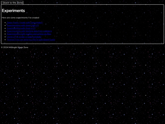 zones/experiment screenshot
