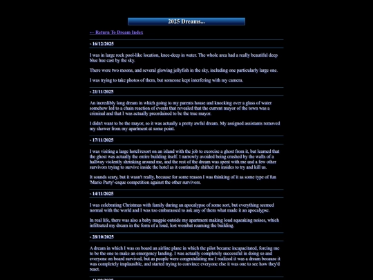 personal/dreams/2025 screenshot