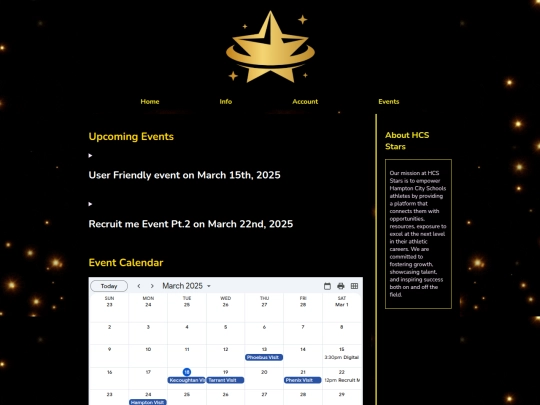 events screenshot