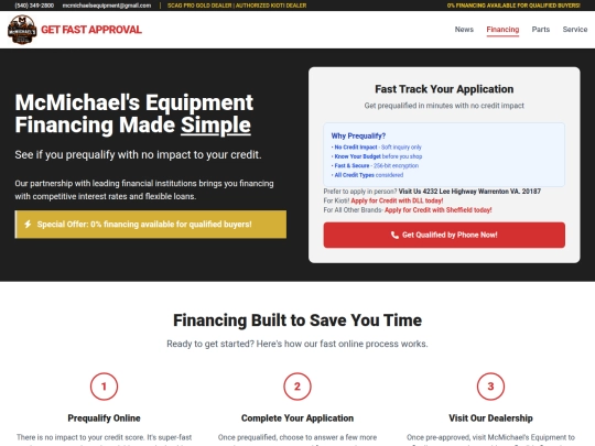 financing screenshot