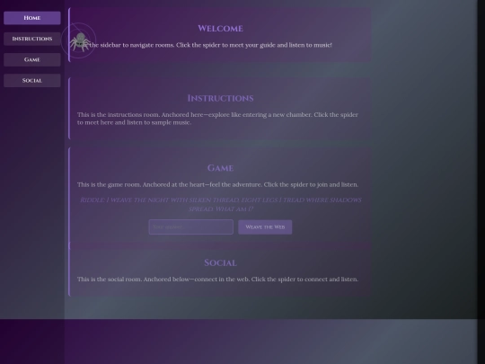 SPIDERSEARCH/MUSIC.SPIDER.ROOMS/home screenshot