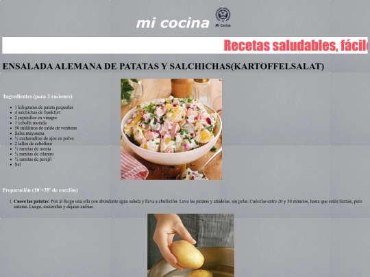 recetas de cocina/ensaladaalemana screenshot