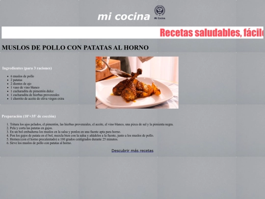 recetas de cocina/muslosdepollo screenshot