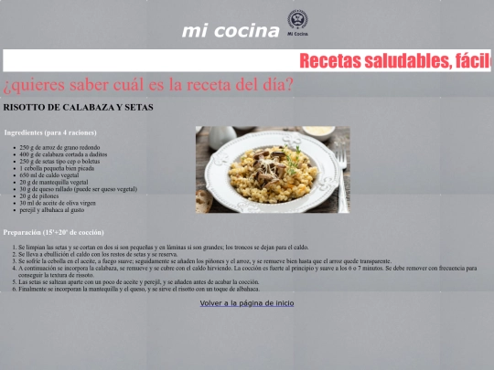 recetas de cocina/risoto screenshot