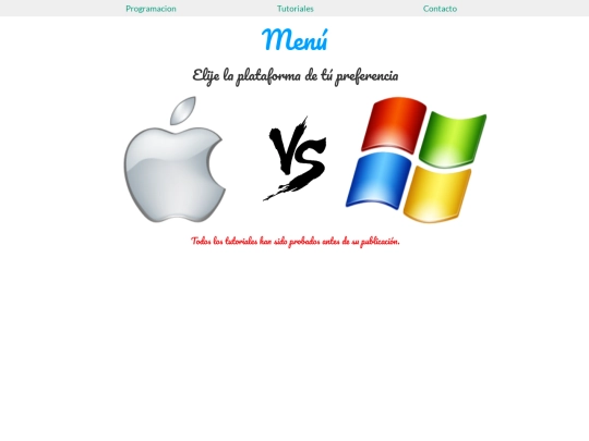 Menu screenshot