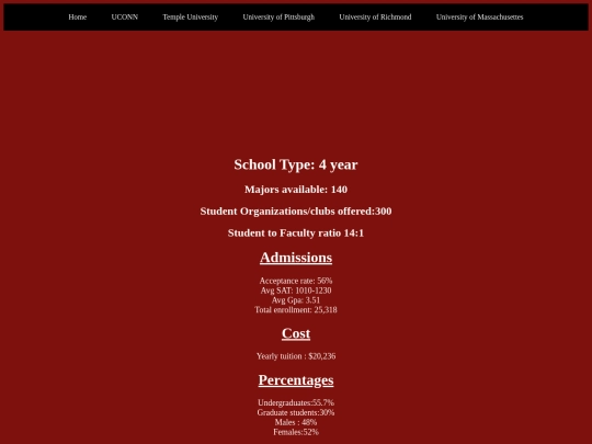 College/Temple screenshot