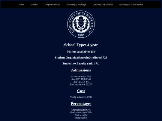 College/UCONN screenshot