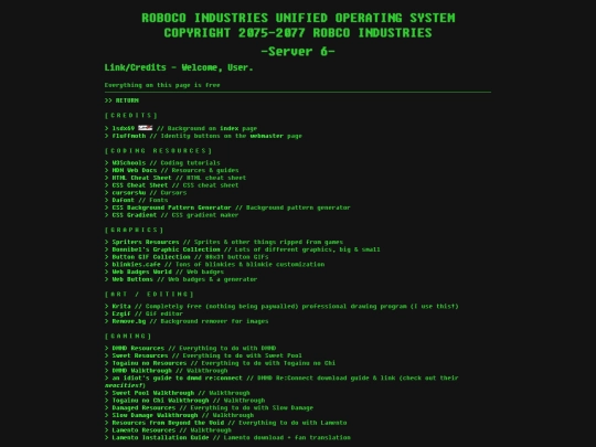 links screenshot